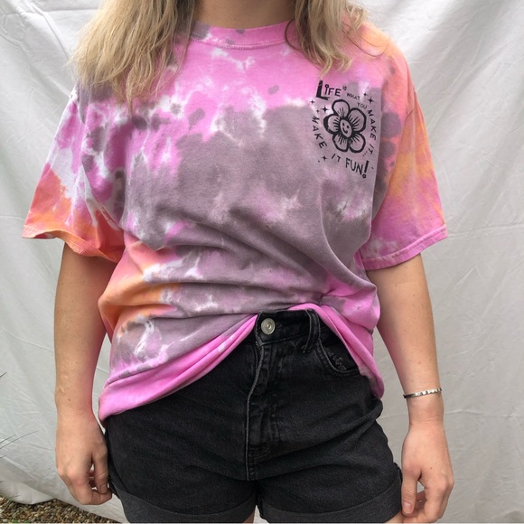 Urban Outfitters Tops - Urban Outfitters Tie-Dye T-shirt - Pink flower - M oversized